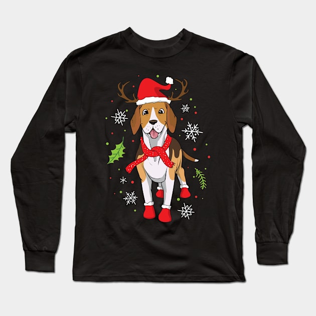 Beagle Christmas Funny Christmas Gift Long Sleeve T-Shirt by CatRobot